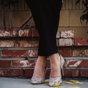 Cream Floral Heels